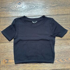 Black Ribbed Zara T-Shirt